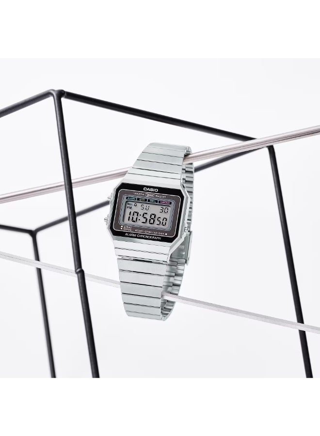 CASIO Unisex Stainless Steel Digital Watch A700W-1ADF - 35 mm - Image 2